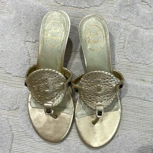 Jack Rogers Gold Wedge Sandals